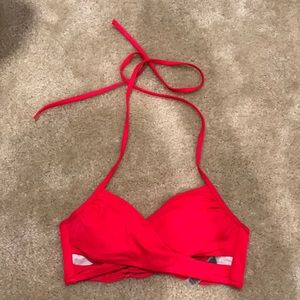 Red cutout bikini top